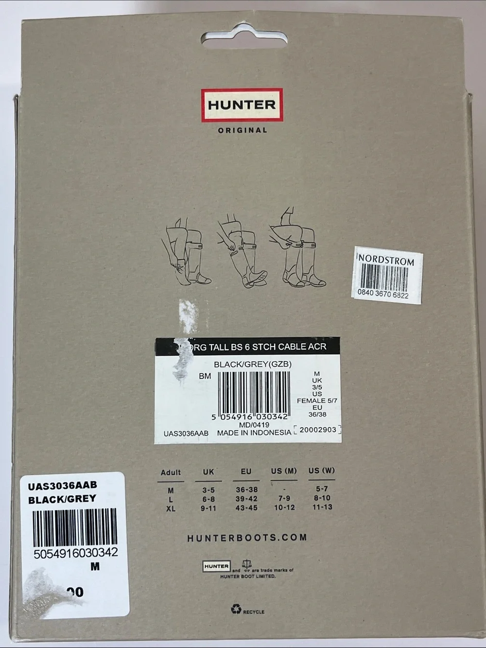 NIB Hunter Women 6 Stitch Cable Tall Boot Socks Sz M